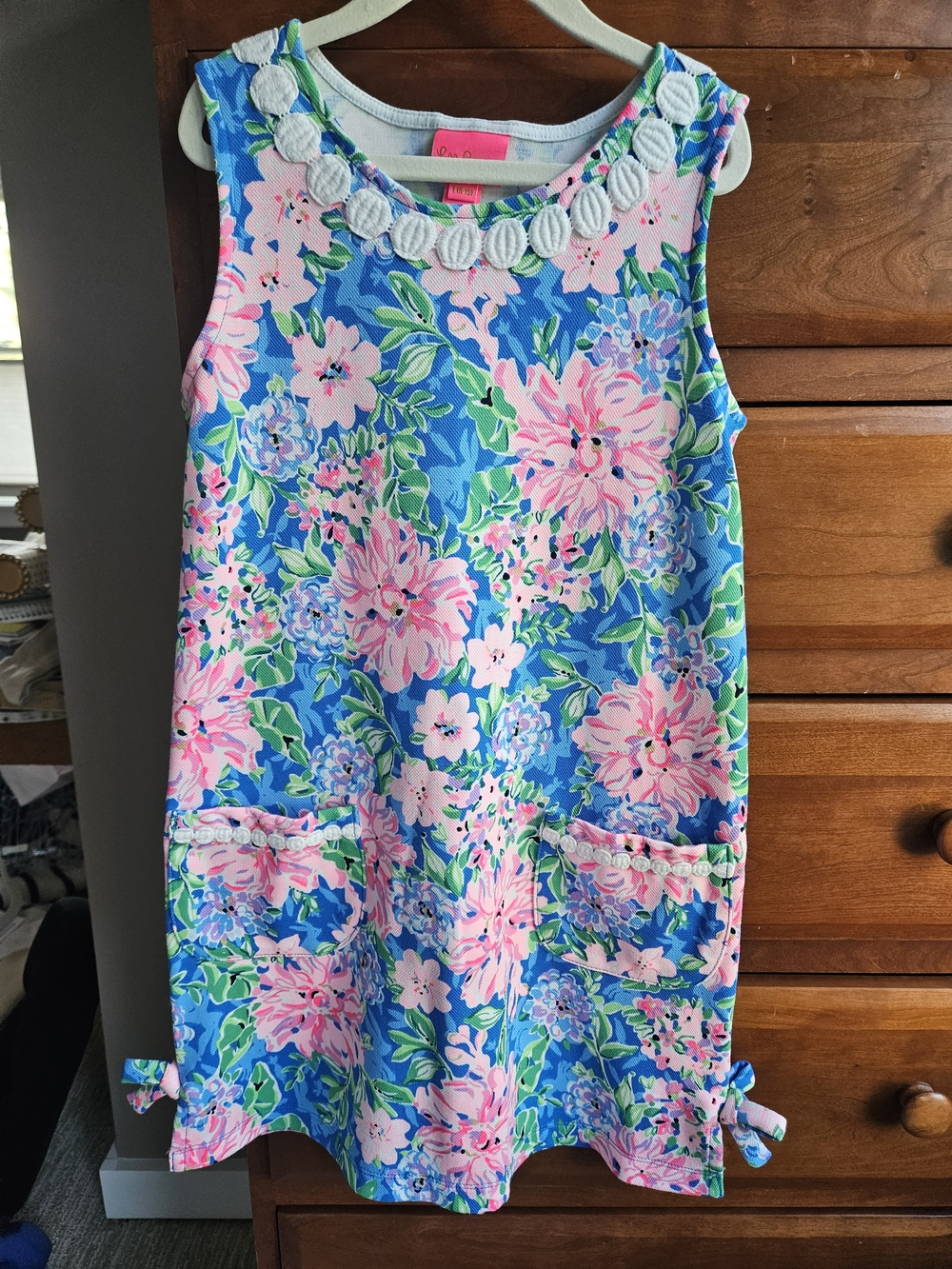 Lilly Pulitzer Blue & Pink Floral Sleeveless Shift Dress